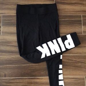 Black & white PINK leggings